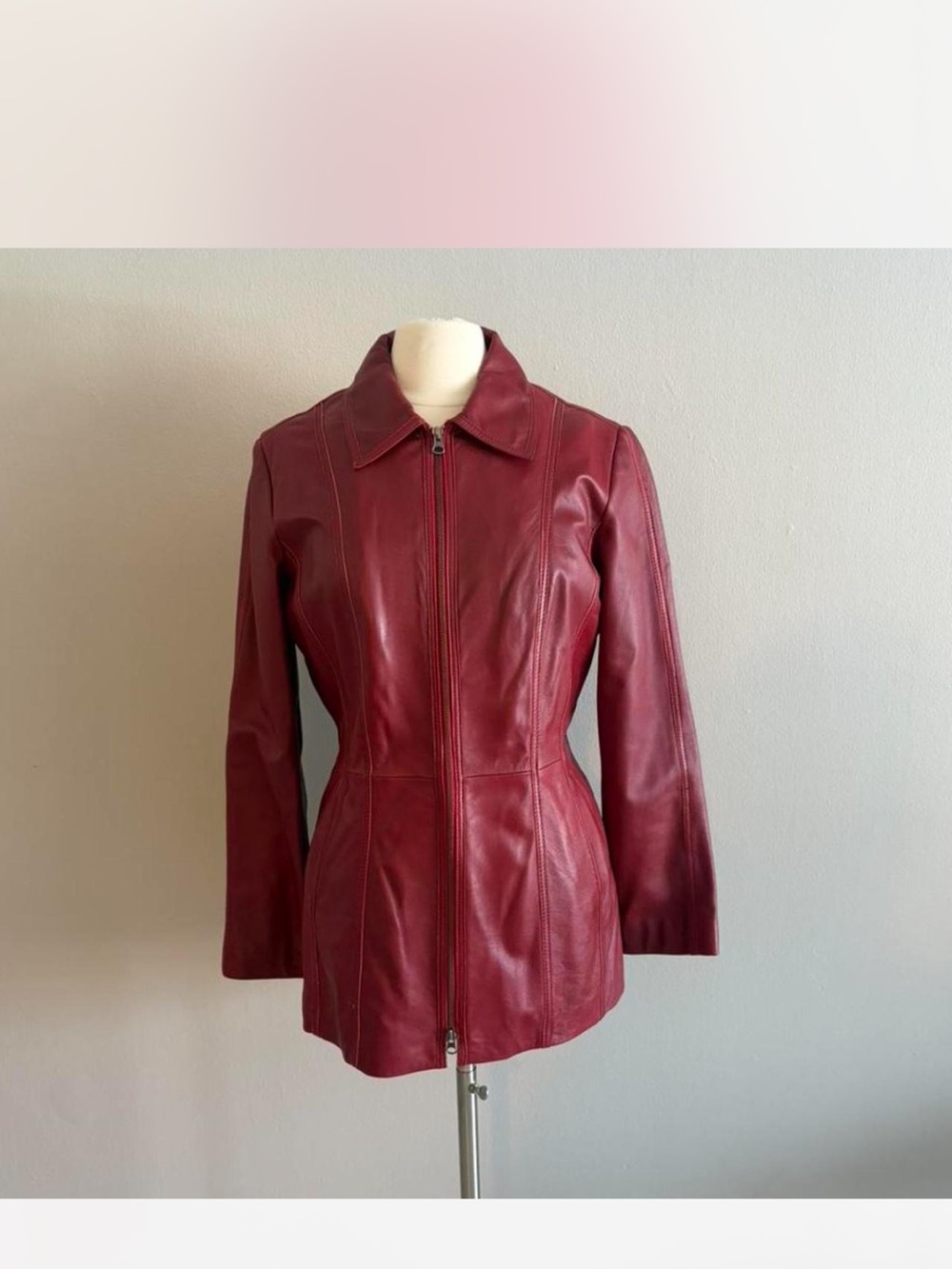 Burgundy Genuine Leather Jacket
